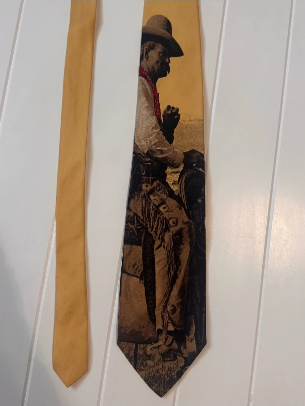 Vintage Polo Ralph Lauren Western Cowboy Graphic Silk Tie Hand Made